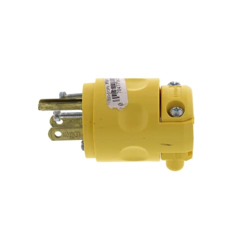 Leviton Male Plug End, Grounded, Yellow